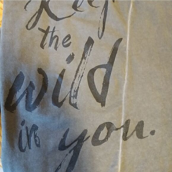 Tempo Paris gray cotton Keep The Wild In You long  tunic dress size M/L - Picture 7 of 7